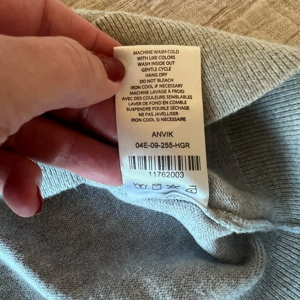 Five Four Los Angeles 100% Cotton Gray Quarter-Zip Pullover Sweater | Men Large